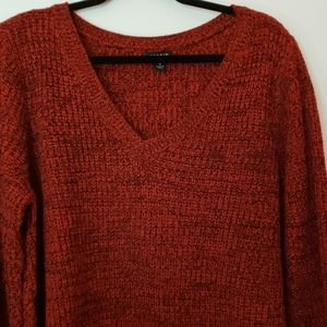 Red and black marbled sweater